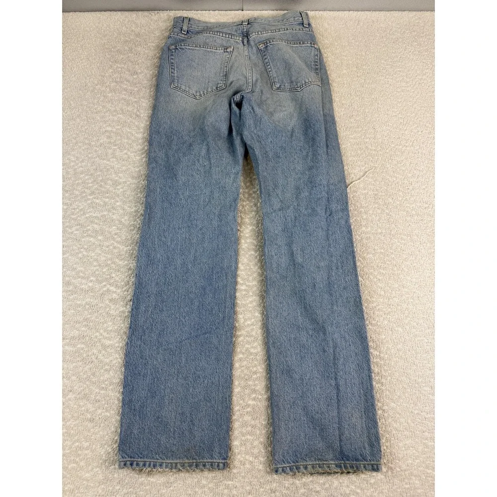 Reformation Jeans Womens‎ 26 Blue Zoe High Rise Loose Ripped Distressed Montauk